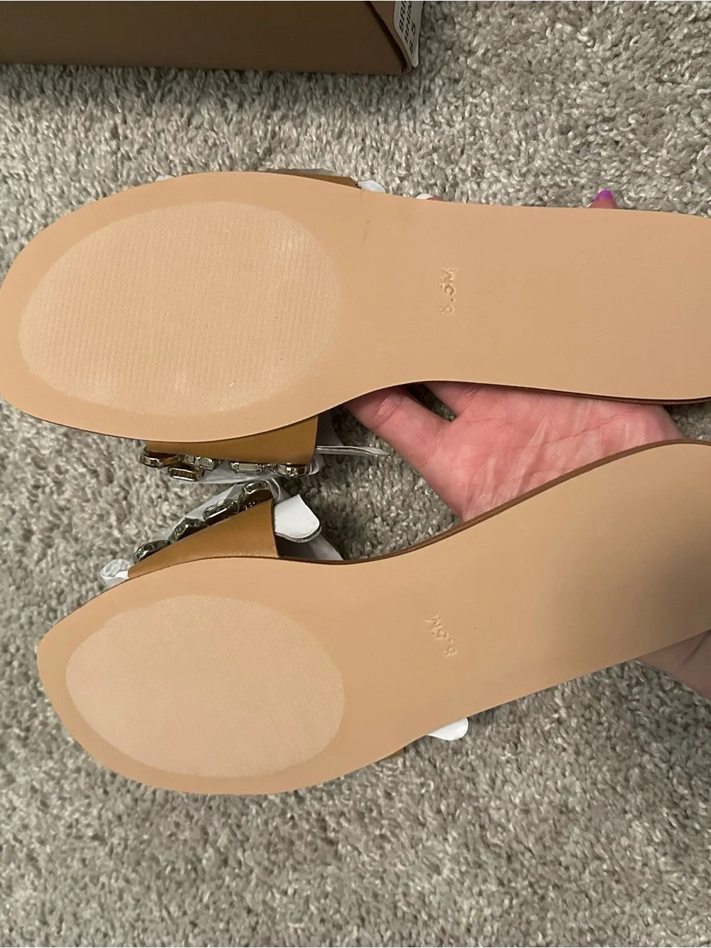 Steve Madden Brionna Slide Sandals with Iridescent Crystal Clusters - Picture 6 of 8